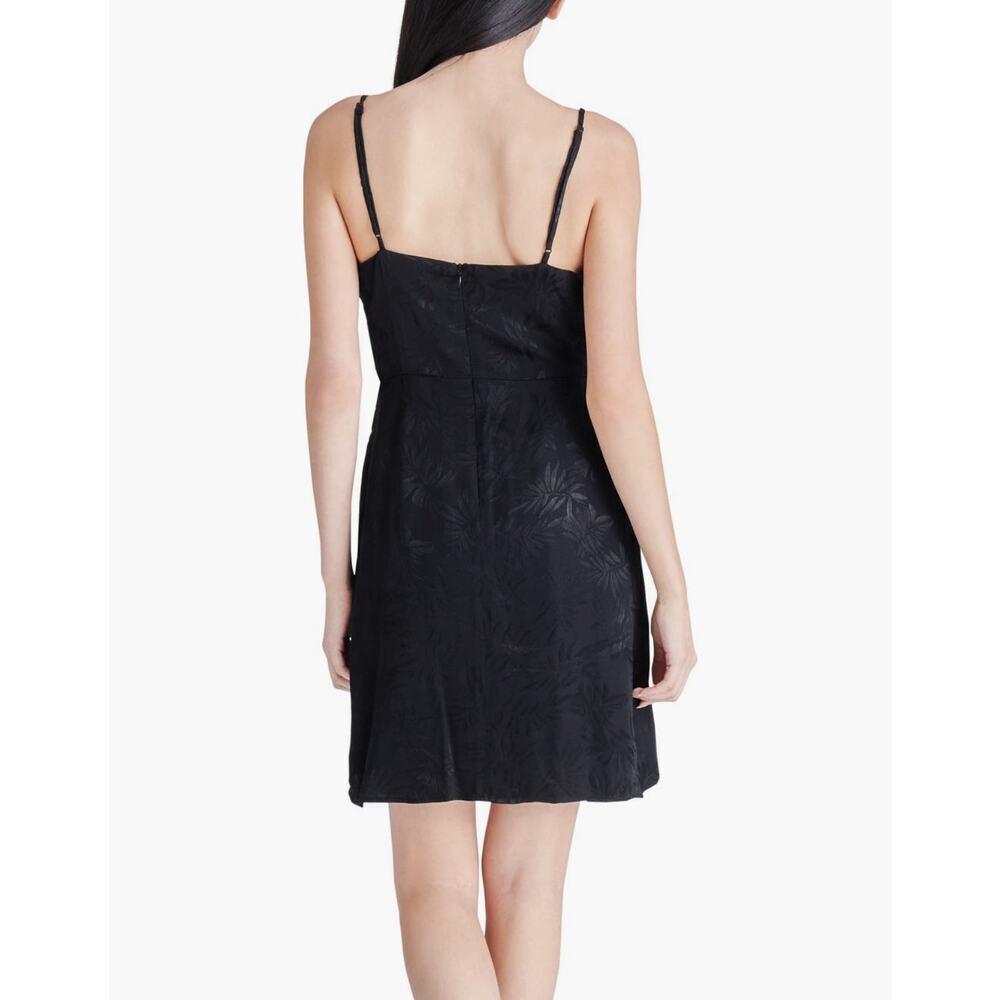 NWT Steve Madden Georgina Jacquard Faux Wrap
Satin Minidress In Black Size 12 - Picture 2 of 7